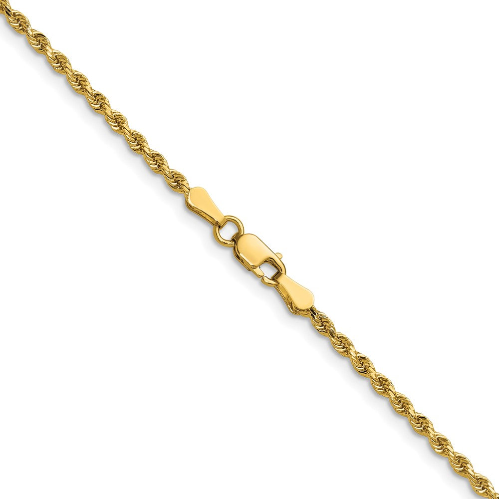 14K 2mm Diamond-cut Rope with Lobster Clasp Chain