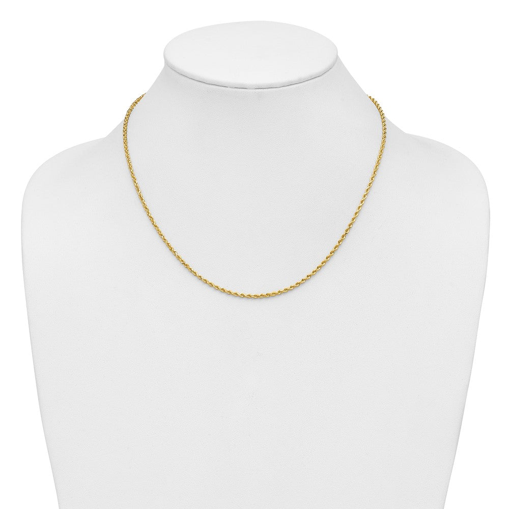 14K 2mm Diamond-cut Rope with Lobster Clasp Chain