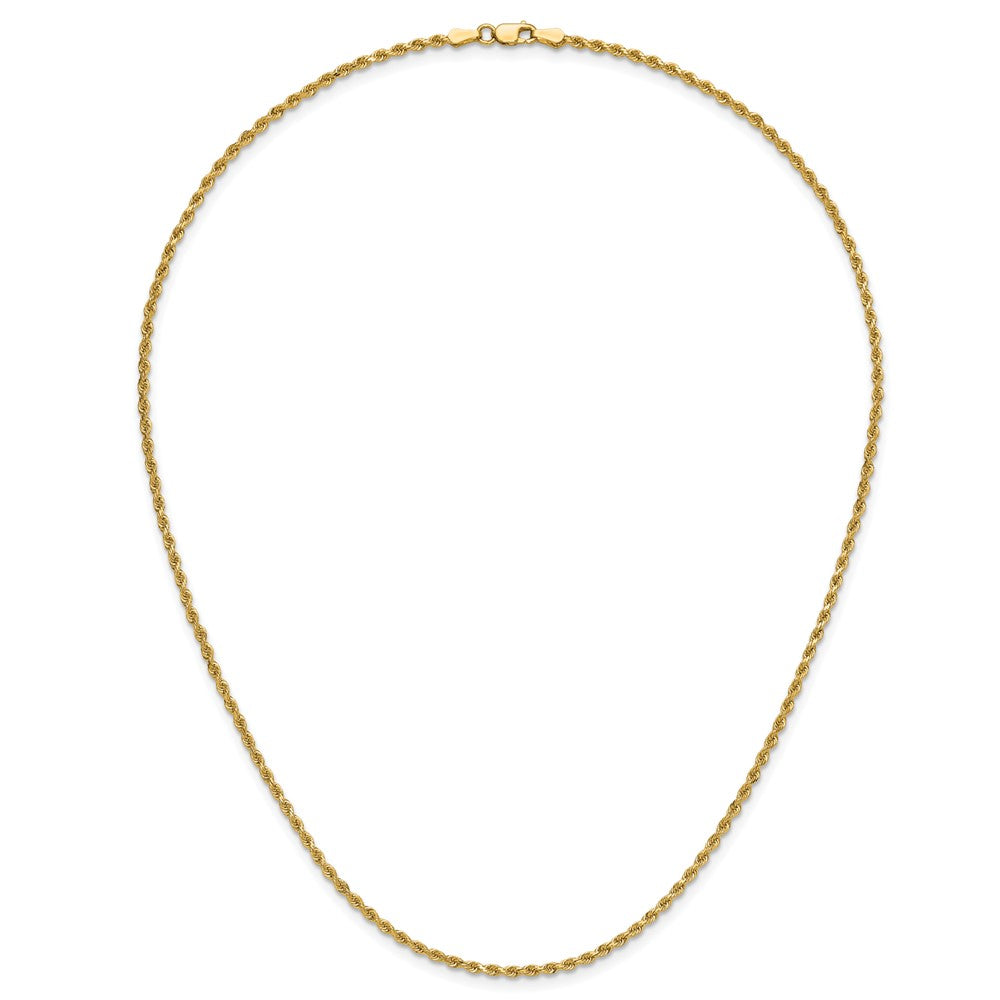 14K 2mm Diamond-cut Rope with Lobster Clasp Chain