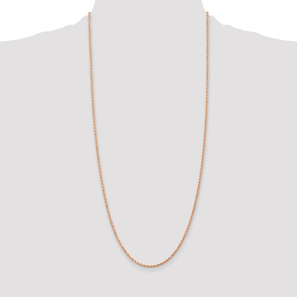 14K Rose Gold 2mm Diamond-cut Rope with Lobster Clasp Chain