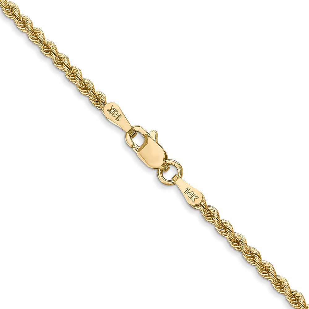 14K 2.25mm Regular Rope with Lobster Clasp Chain