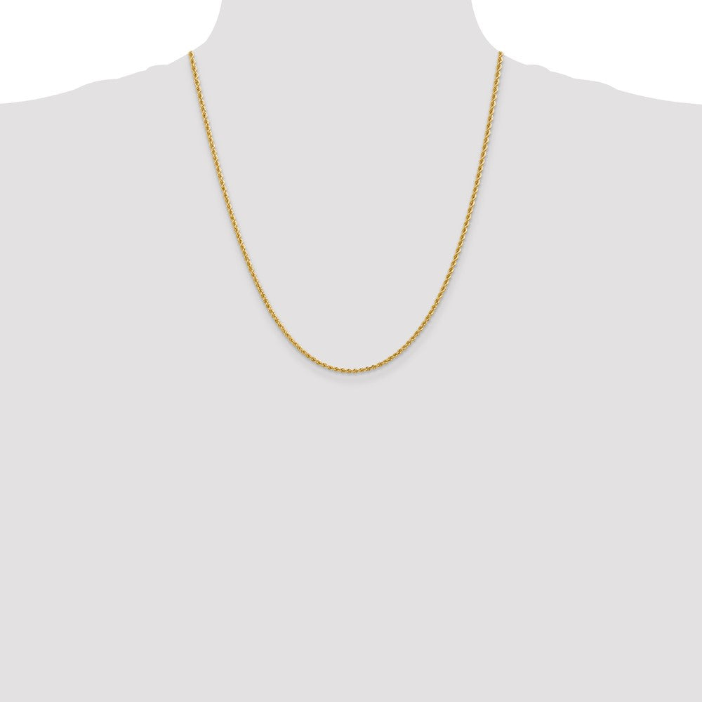 14K 2.25mm Regular Rope with Lobster Clasp Chain
