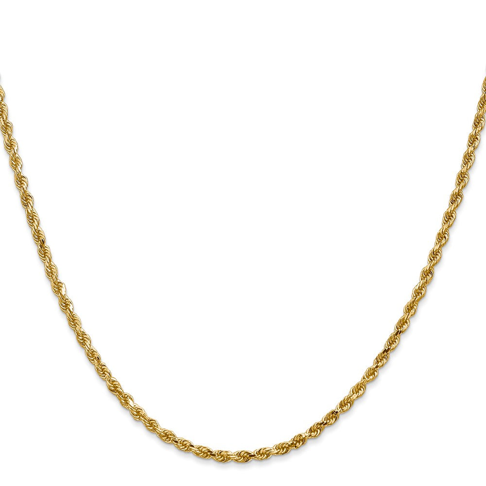 14K 2.25mm Diamond-cut Rope with Lobster Clasp Chain