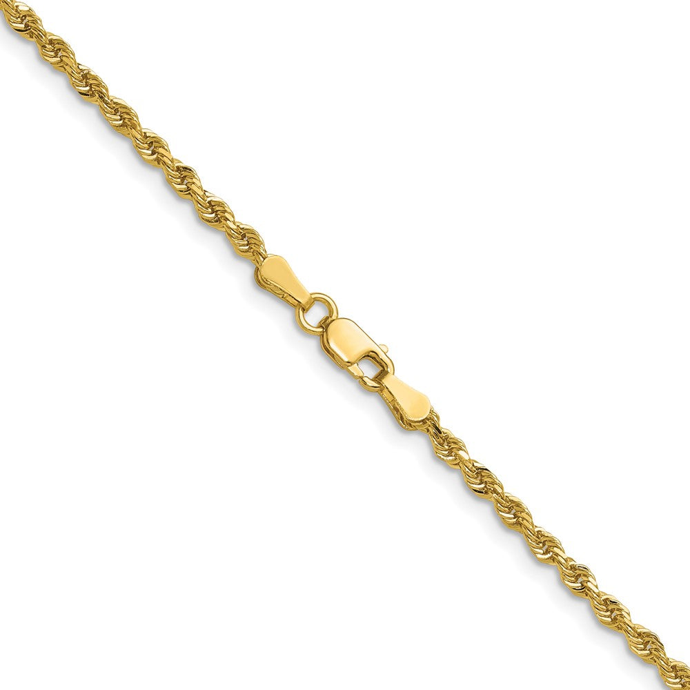 14K 2.25mm Diamond-cut Rope with Lobster Clasp Chain