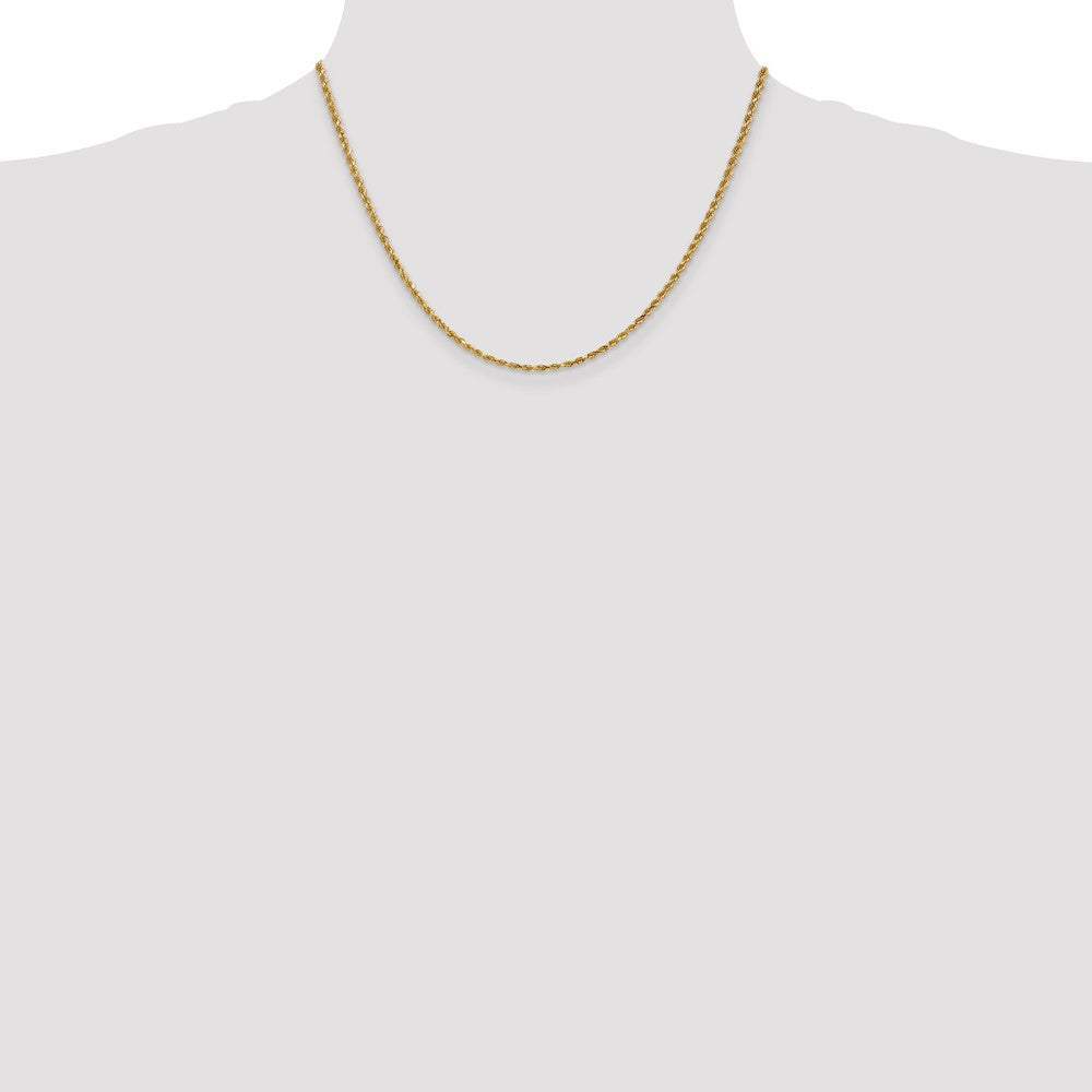 14K 2.25mm Diamond-cut Rope with Lobster Clasp Chain