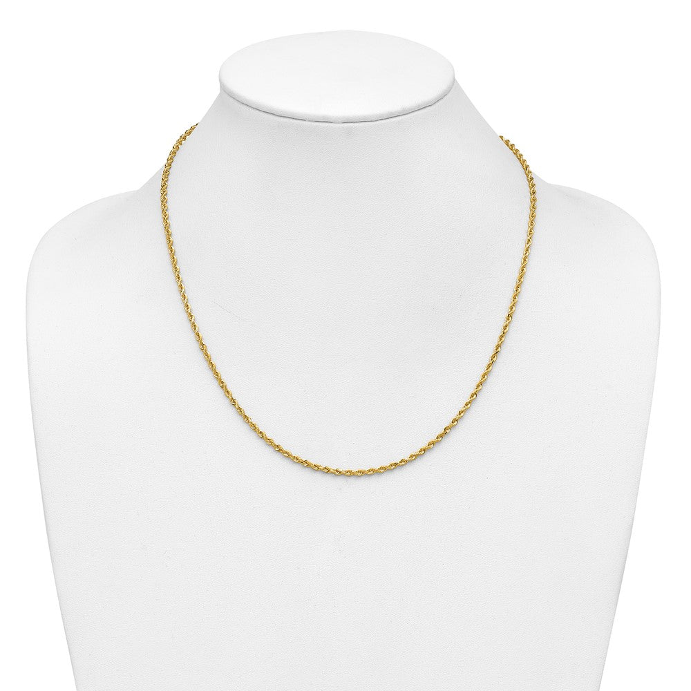 14K 2.25mm Diamond-cut Rope with Lobster Clasp Chain