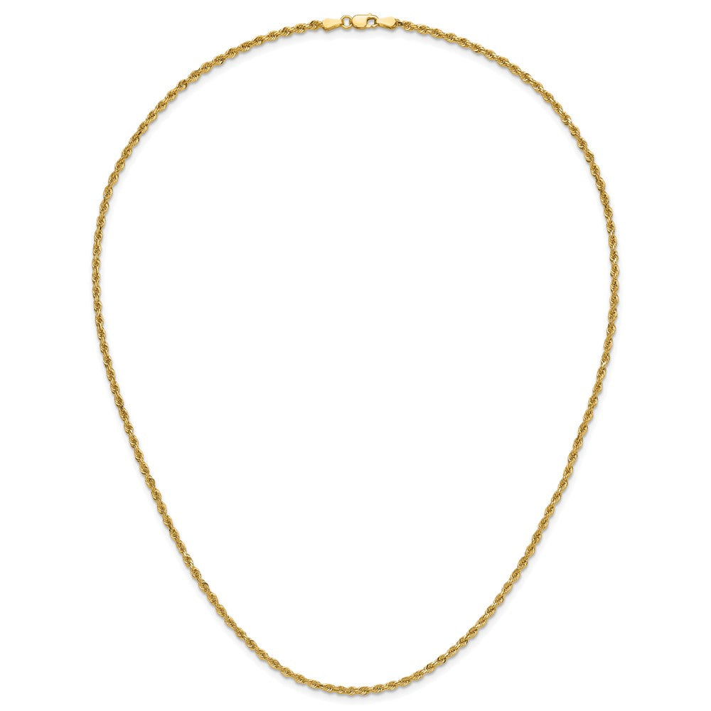 14K 2.25mm Diamond-cut Rope with Lobster Clasp Chain