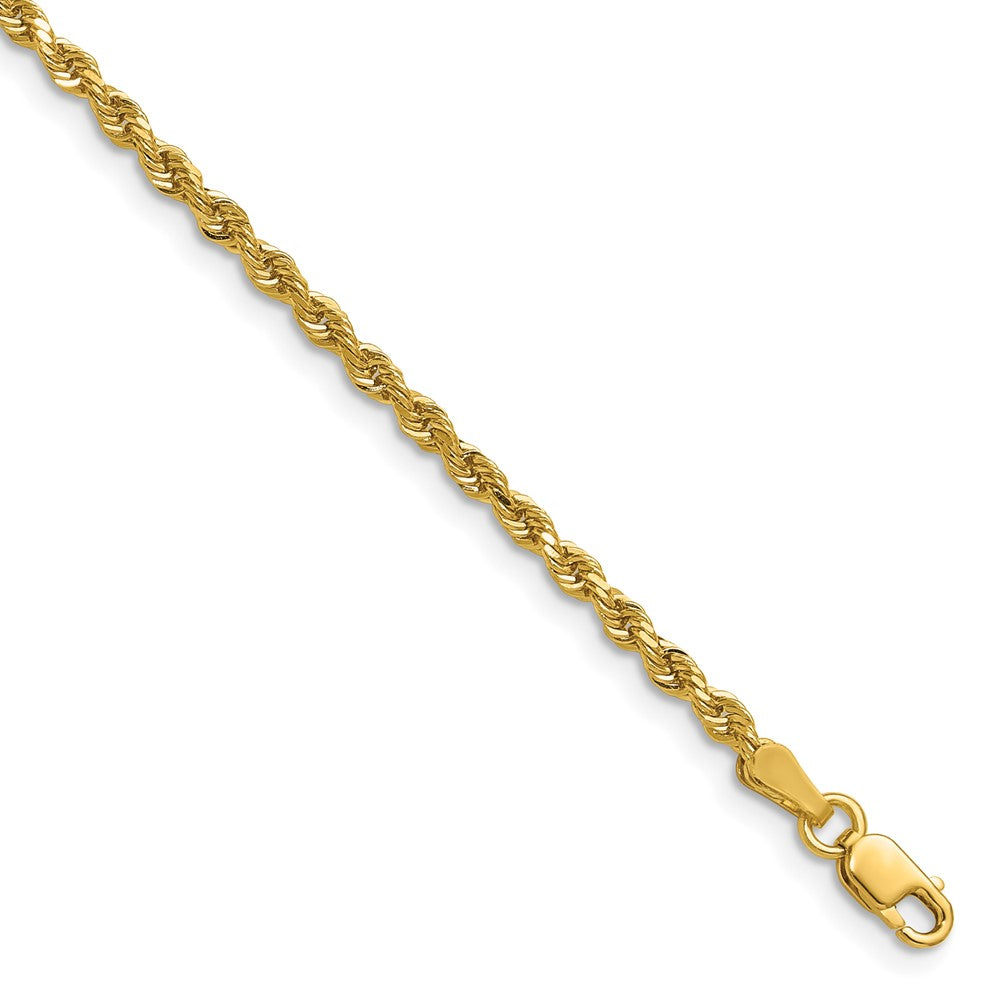 14K 2.25mm Diamond-cut Rope with Lobster Clasp Chain