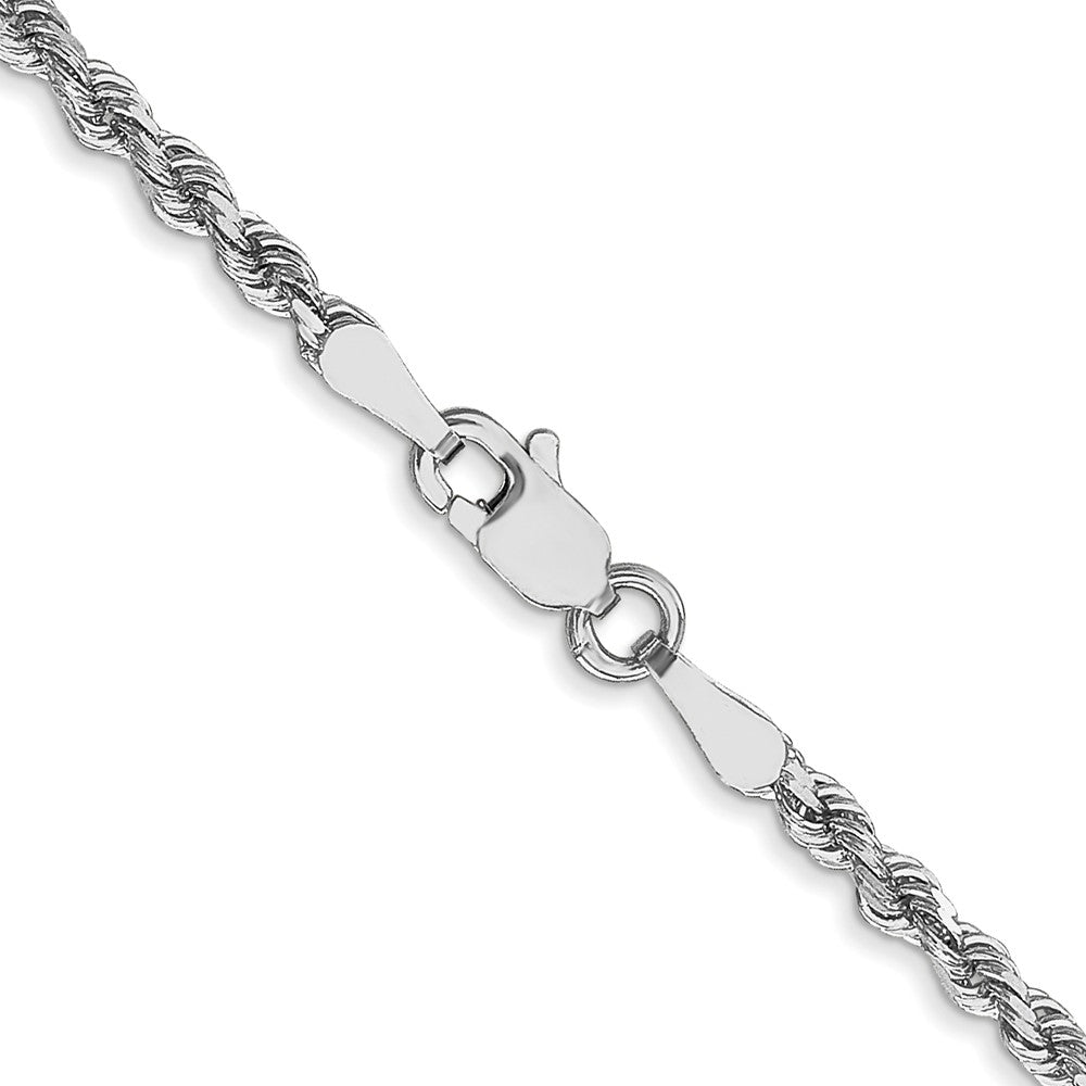14K White Gold 2.25mm Diamond-cut Rope with Lobster Clasp Chain