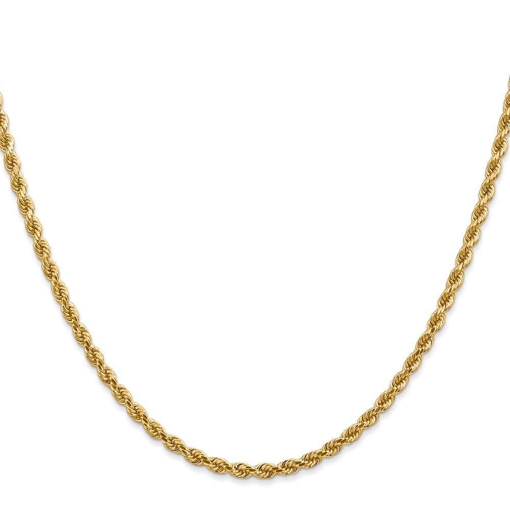 14K 2.75mm Diamond-cut Rope with Lobster Clasp Chain