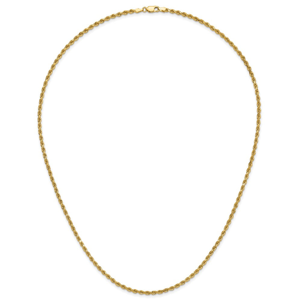 14K 2.75mm Diamond-cut Rope with Lobster Clasp Chain