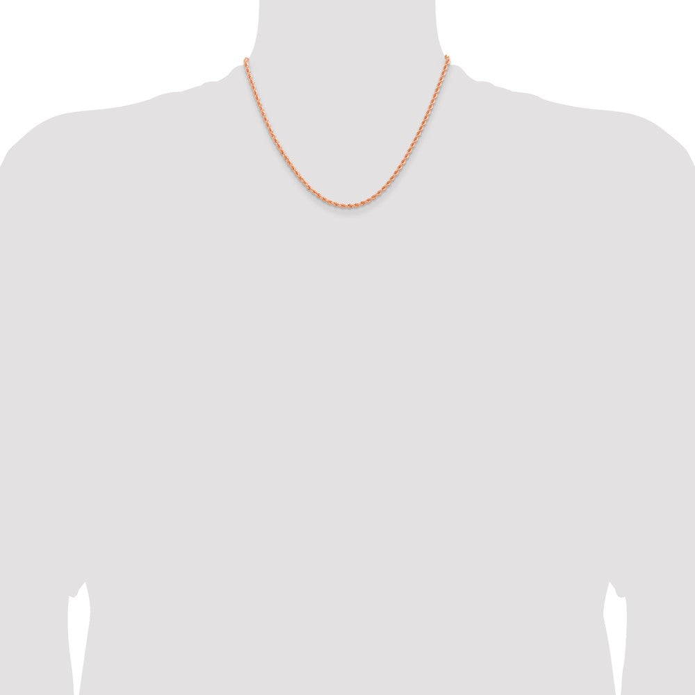 14k Rose Gold 2.75mm Diamond-cut Rope with Lobster Clasp Chain