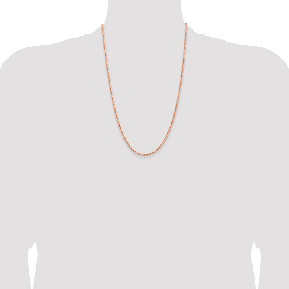 14k Rose Gold 2.75mm Diamond-cut Rope with Lobster Clasp Chain
