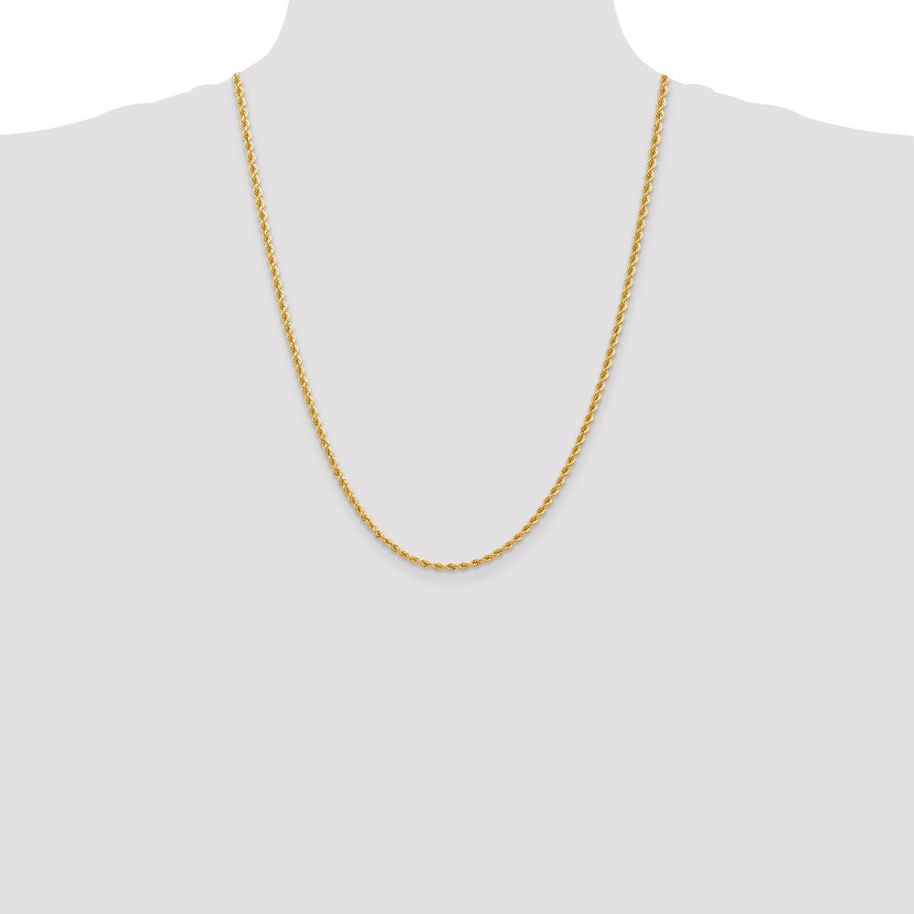 14K 2.75mm Regular Rope with Lobster Clasp Chain