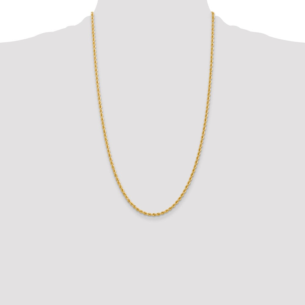14K 2.75mm Regular Rope with Lobster Clasp Chain