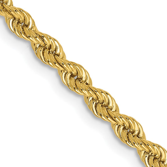 14K 2.75mm Regular Rope with Lobster Clasp Chain