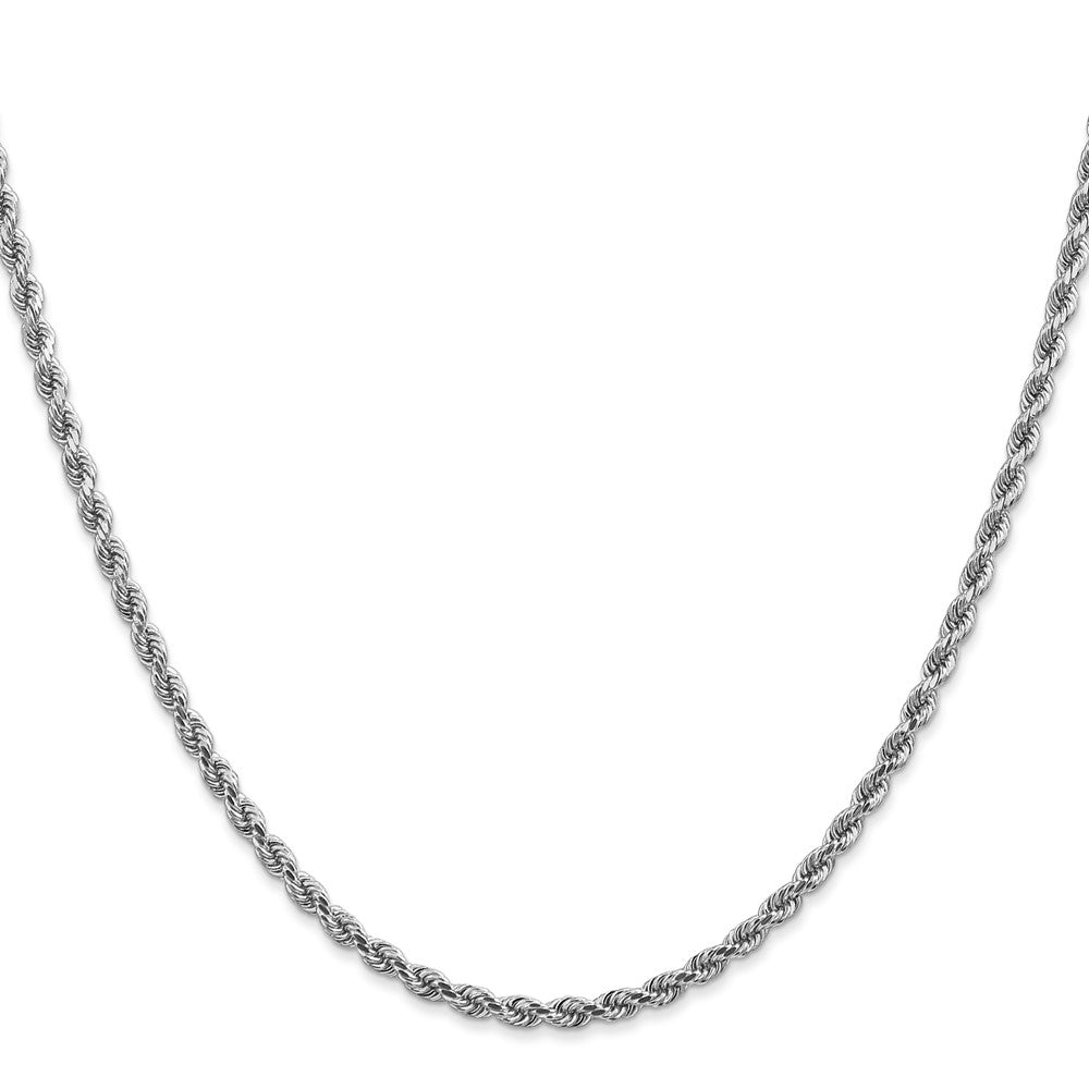 14K White Gold 2.75mm Diamond-cut Rope with Lobster Clasp Chain
