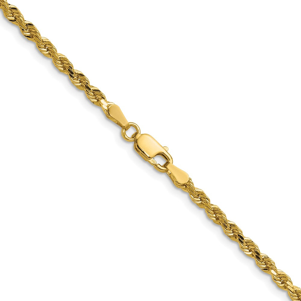 14K 3mm Diamond-cut Rope with Lobster Clasp Chain