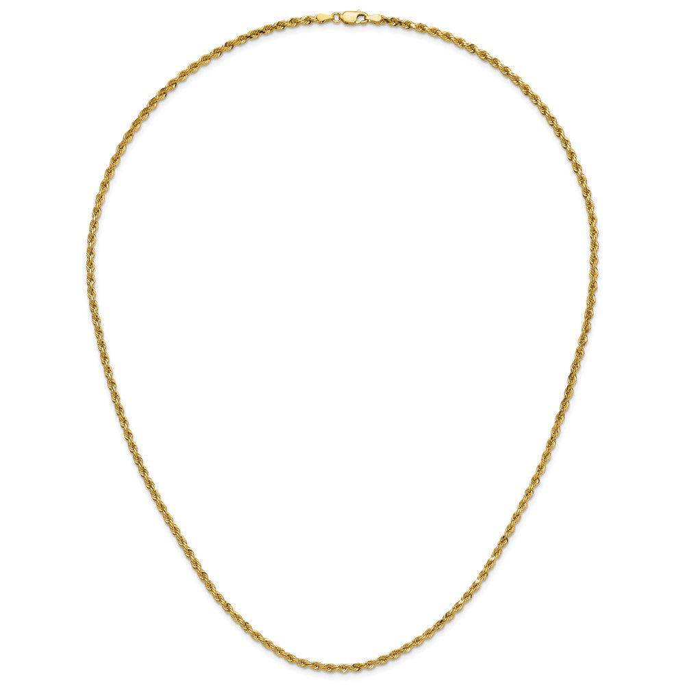 14K 3mm Diamond-cut Rope with Lobster Clasp Chain