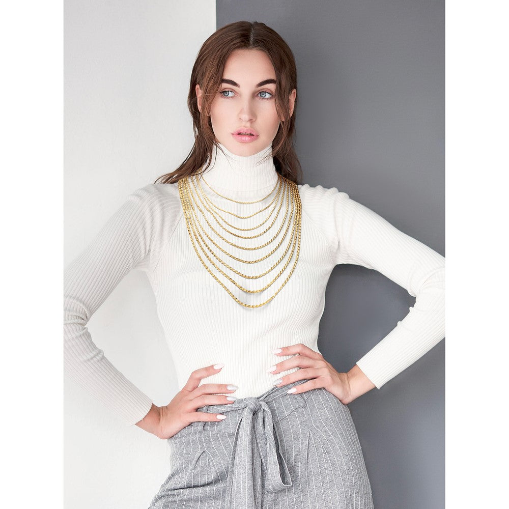 14K 3.25mm Diamond-cut Rope with Lobster Clasp Chain