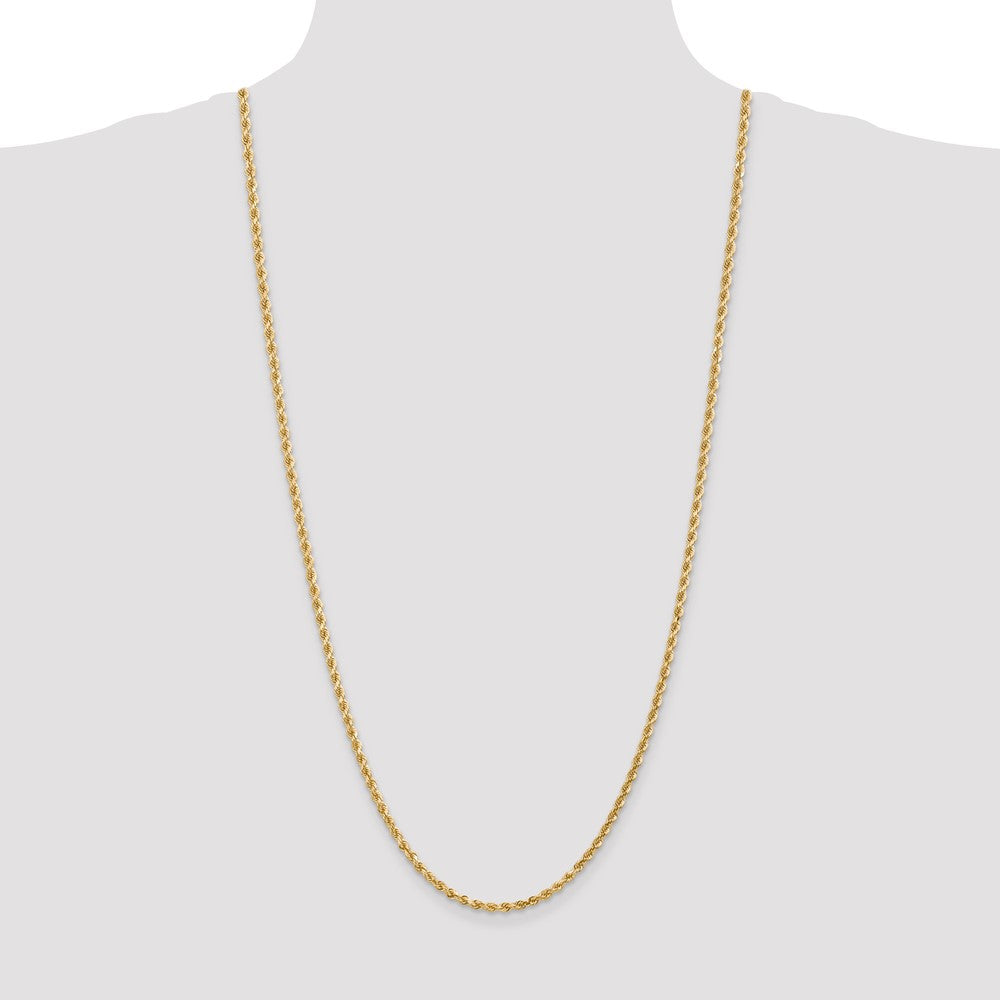 14K 3mm Diamond-cut Rope with Lobster Clasp Chain