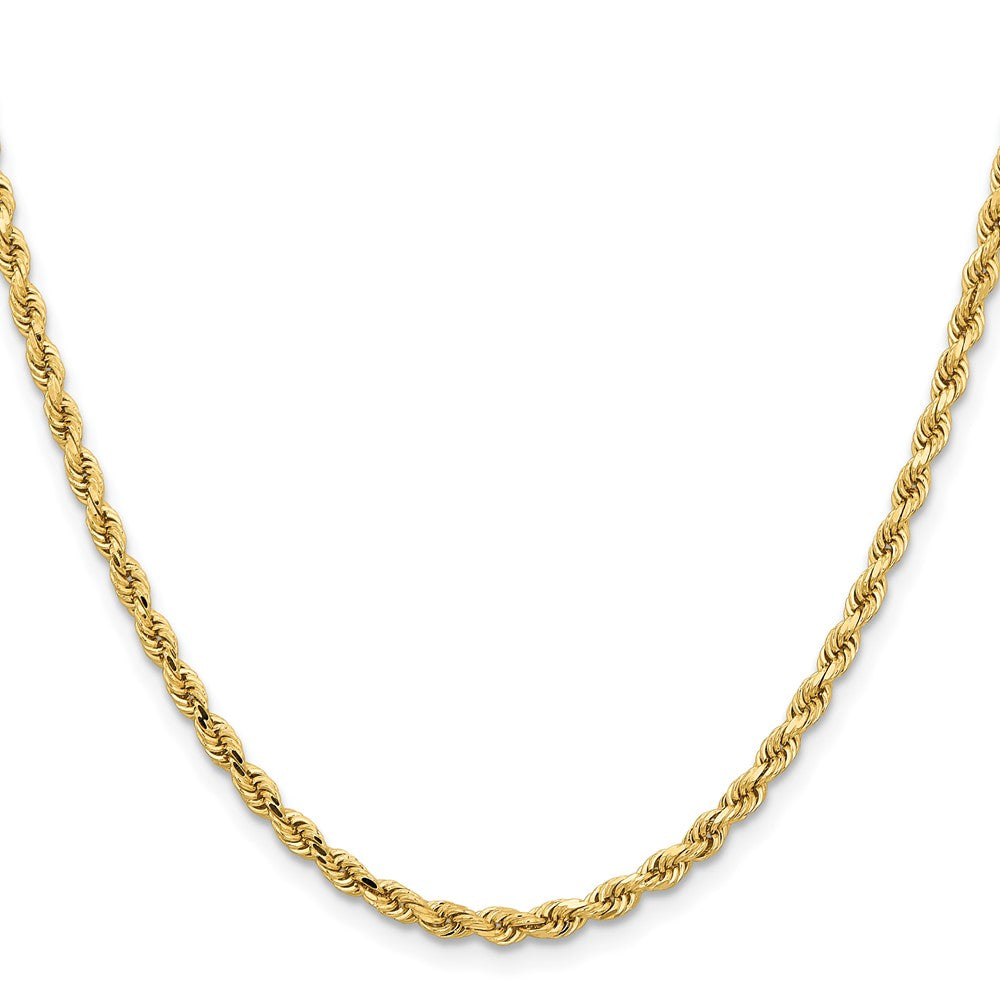 14K 3.25mm Diamond-cut Rope with Lobster Clasp Chain