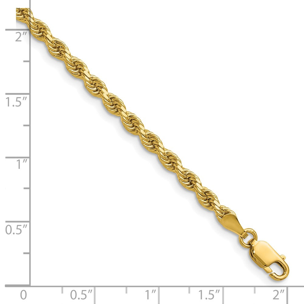 14K 3.25mm Diamond-cut Rope with Lobster Clasp Chain
