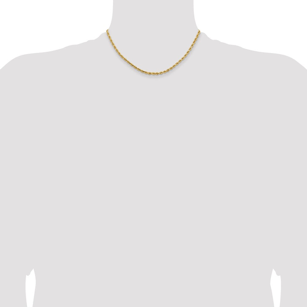 14K 3.25mm Diamond-cut Rope with Lobster Clasp Chain