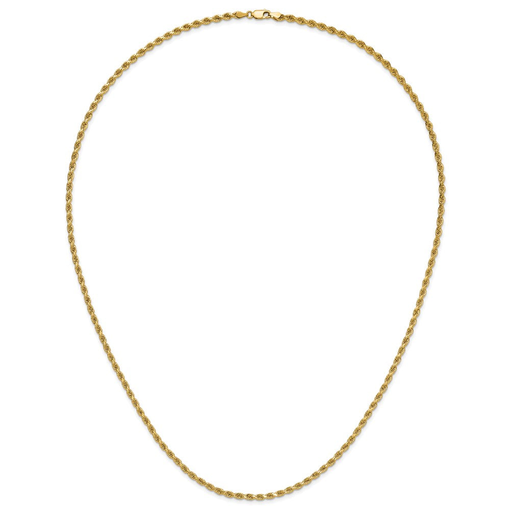 14K 3.25mm Diamond-cut Rope with Lobster Clasp Chain