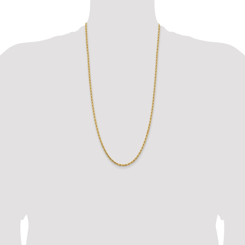 14K 3.25mm Diamond-cut Rope with Lobster Clasp Chain