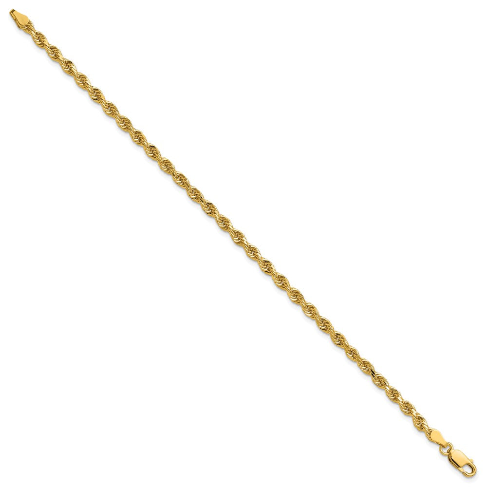 14K 3.25mm Diamond-cut Rope with Lobster Clasp Chain