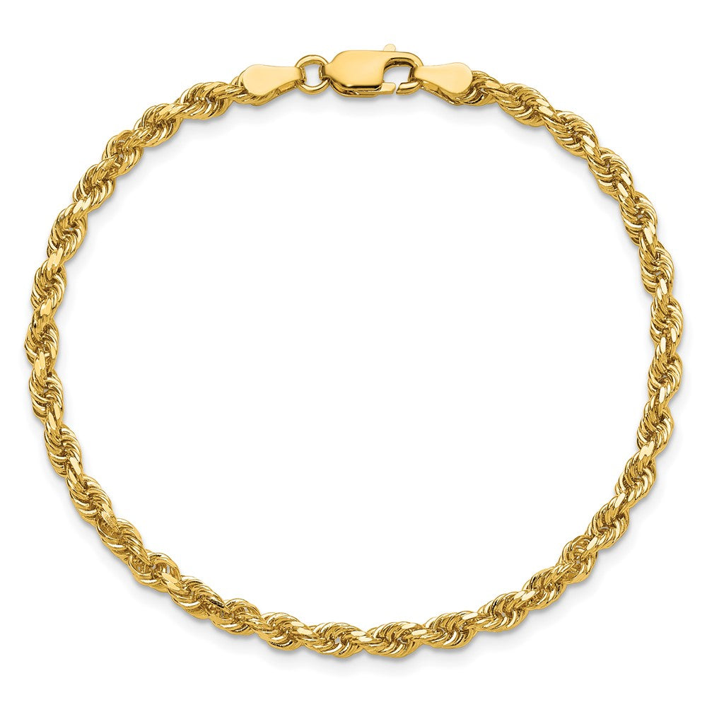 14K 3.25mm Diamond-cut Rope with Lobster Clasp Chain