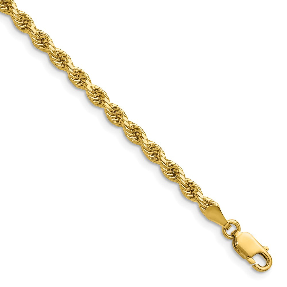 14K 3.25mm Diamond-cut Rope with Lobster Clasp Chain