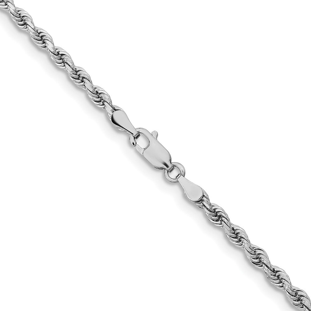 14K White Gold 3.25mm Diamond-cut Rope with Lobster Clasp Chain