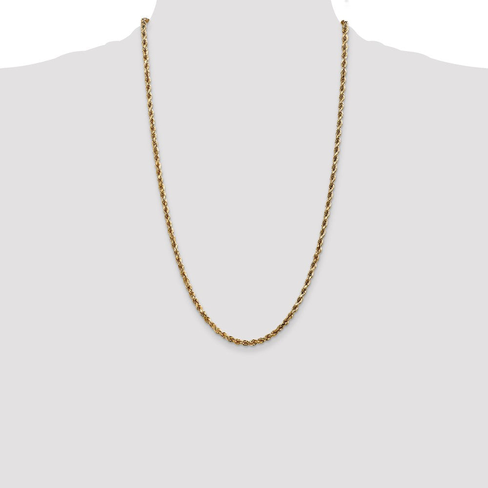 14K 3.5mm Diamond-cut Rope with Lobster Clasp Chain