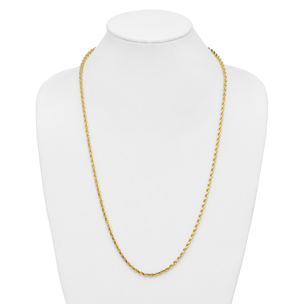 14K 3.5mm Diamond-cut Rope with Lobster Clasp Chain