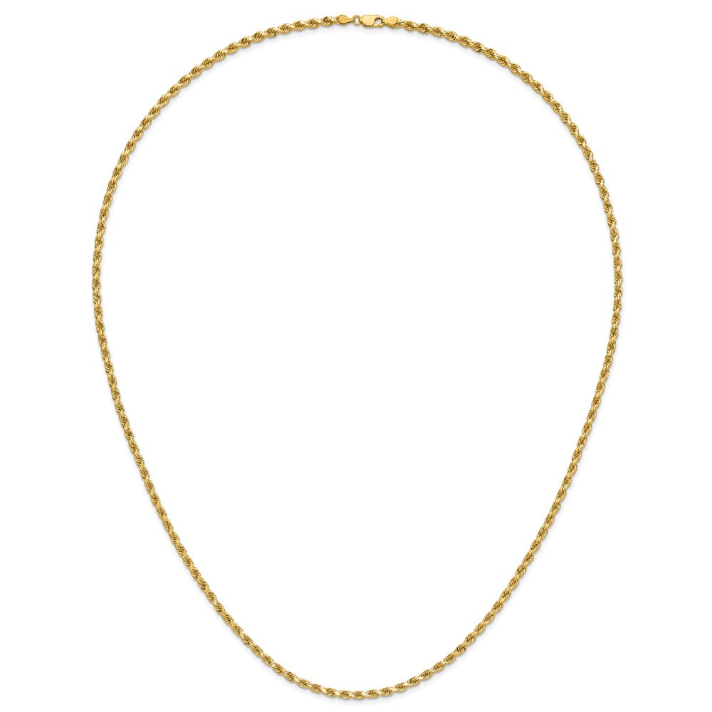 14K 3.5mm Diamond-cut Rope with Lobster Clasp Chain