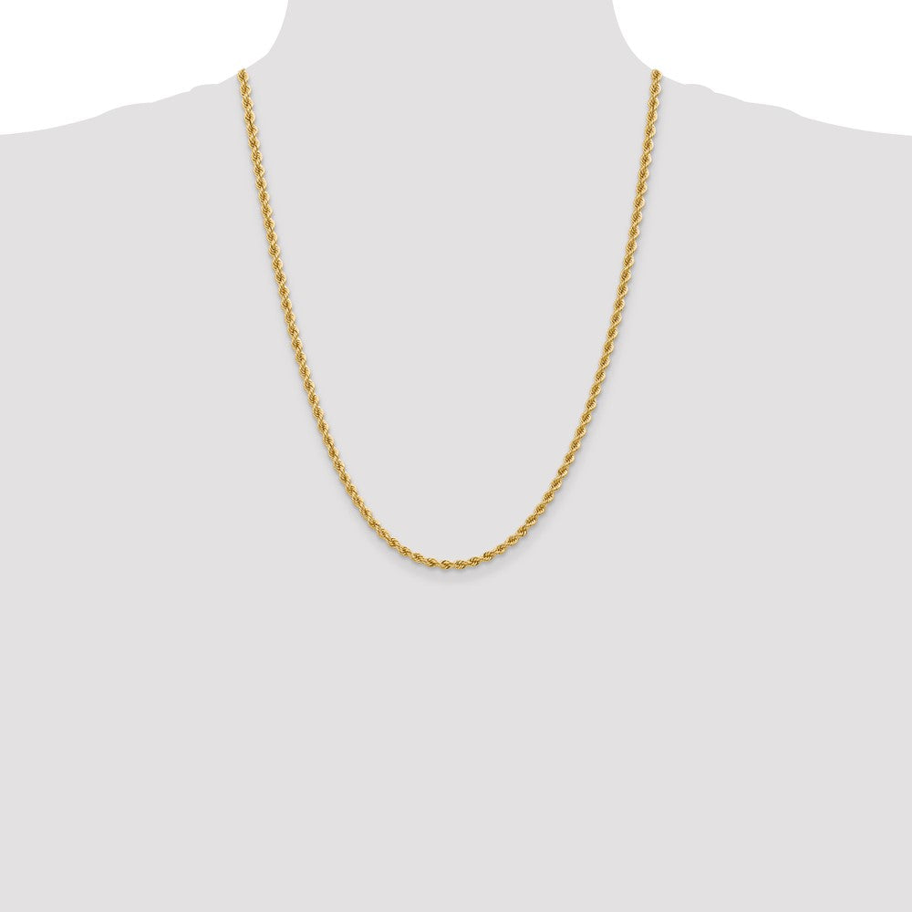 14K 3.65mm Regular Rope with Lobster Clasp Chain
