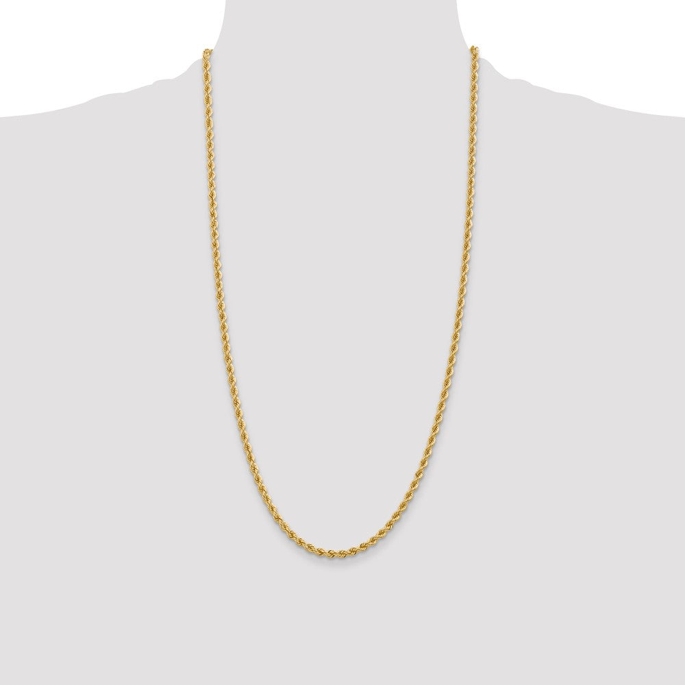 14K 3.65mm Regular Rope with Lobster Clasp Chain