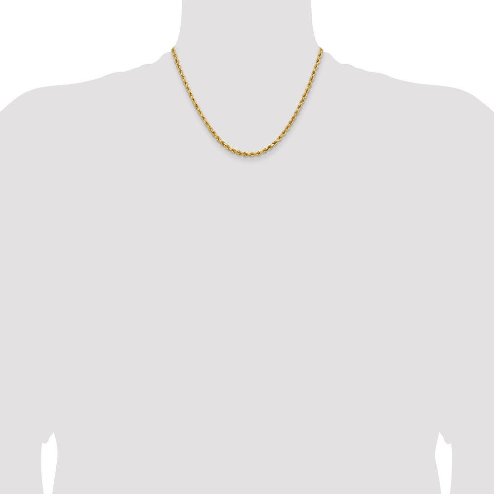 14K 3.75mm Diamond-cut Rope with Lobster Clasp Chain