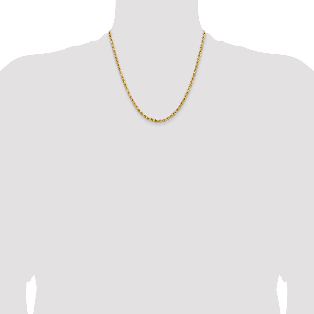 14K 3.75mm Diamond-cut Rope with Lobster Clasp Chain