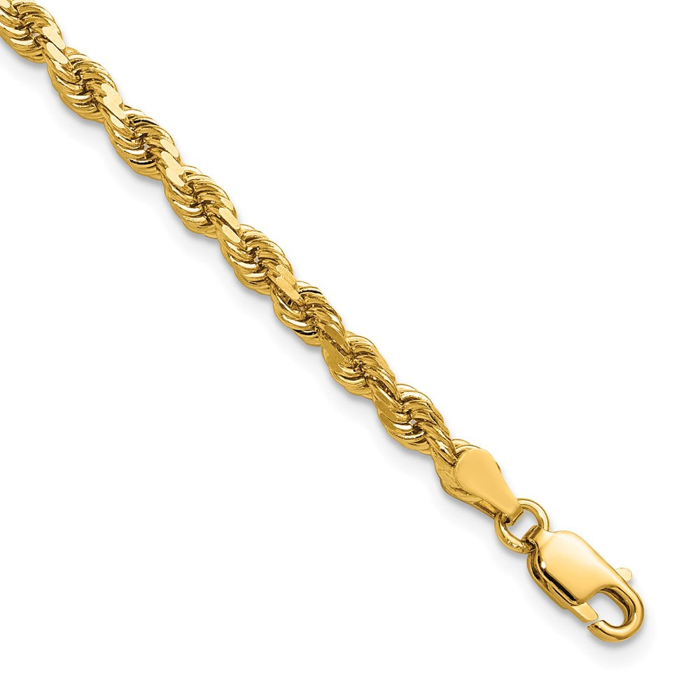 14K 3.75mm Diamond-cut Rope with Lobster Clasp Chain