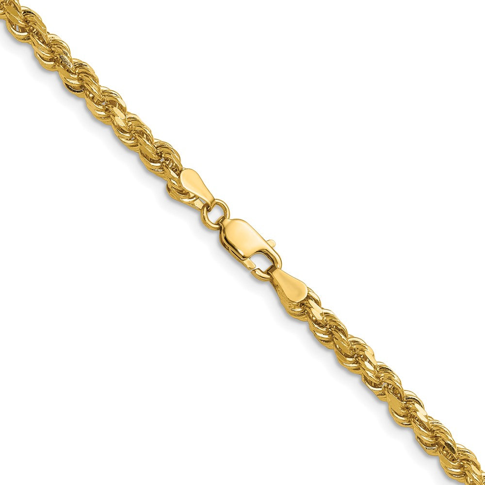 14K 4mm Diamond-cut Rope with Lobster Clasp Chain