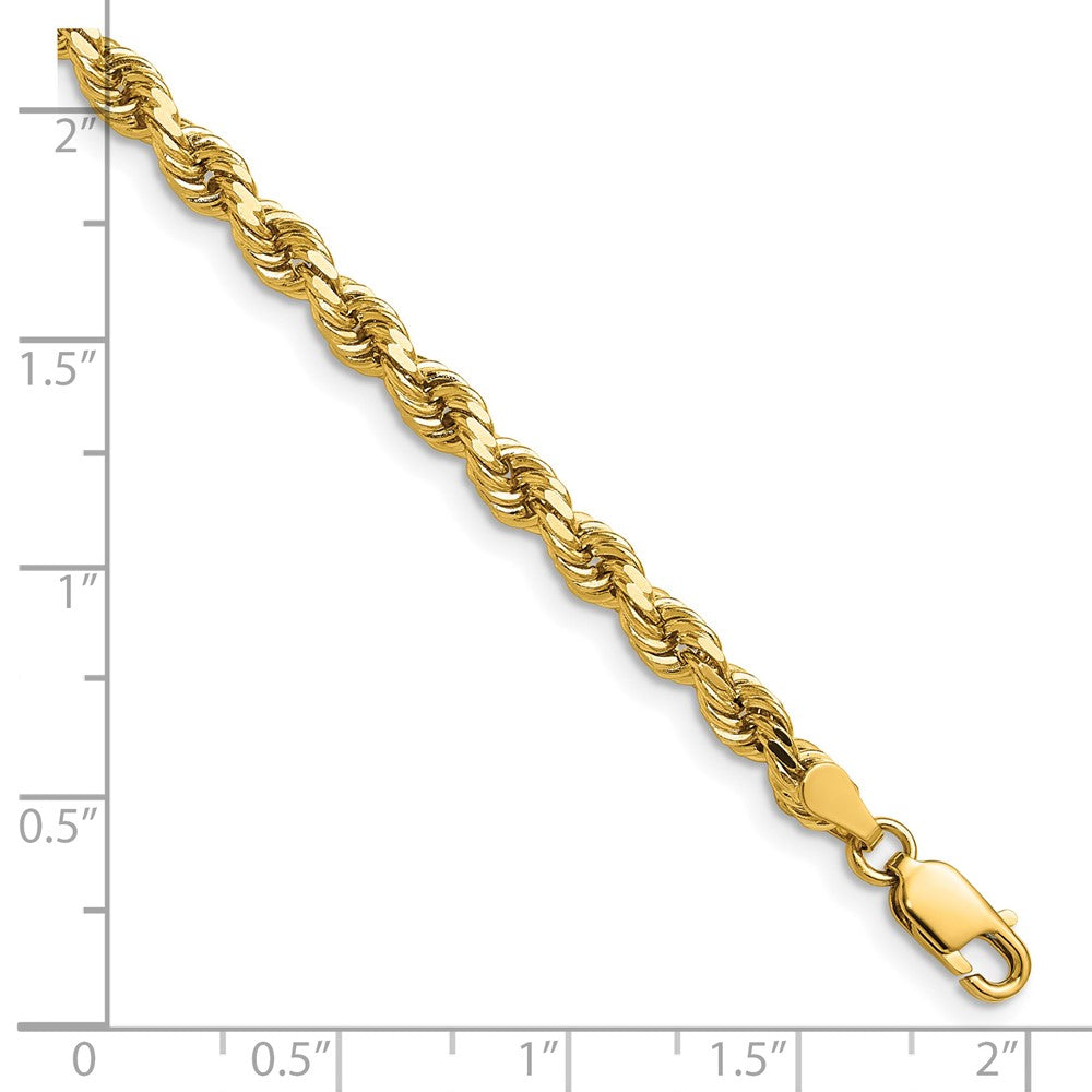 14K 4mm Diamond-cut Rope with Lobster Clasp Chain