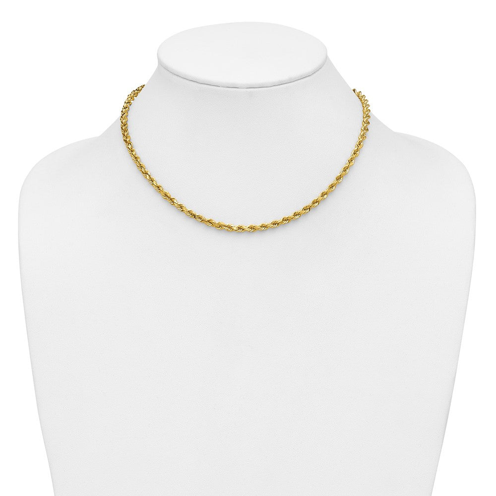 14K 4mm Diamond-cut Rope with Lobster Clasp Chain