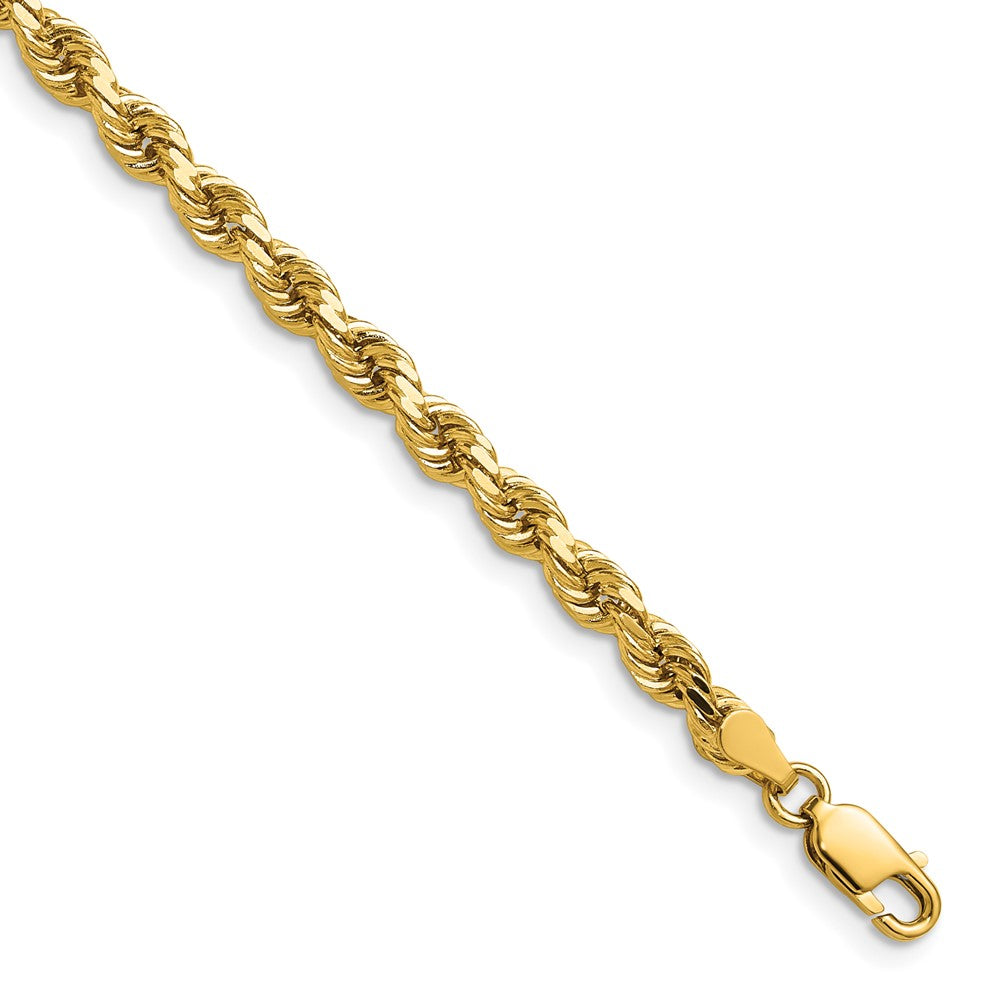 14K 4mm Diamond-cut Rope with Lobster Clasp Chain