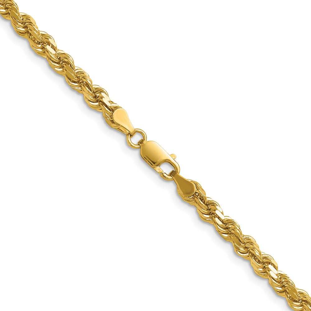 14K 4.25mm Diamond-cut Rope with Lobster Clasp Chain