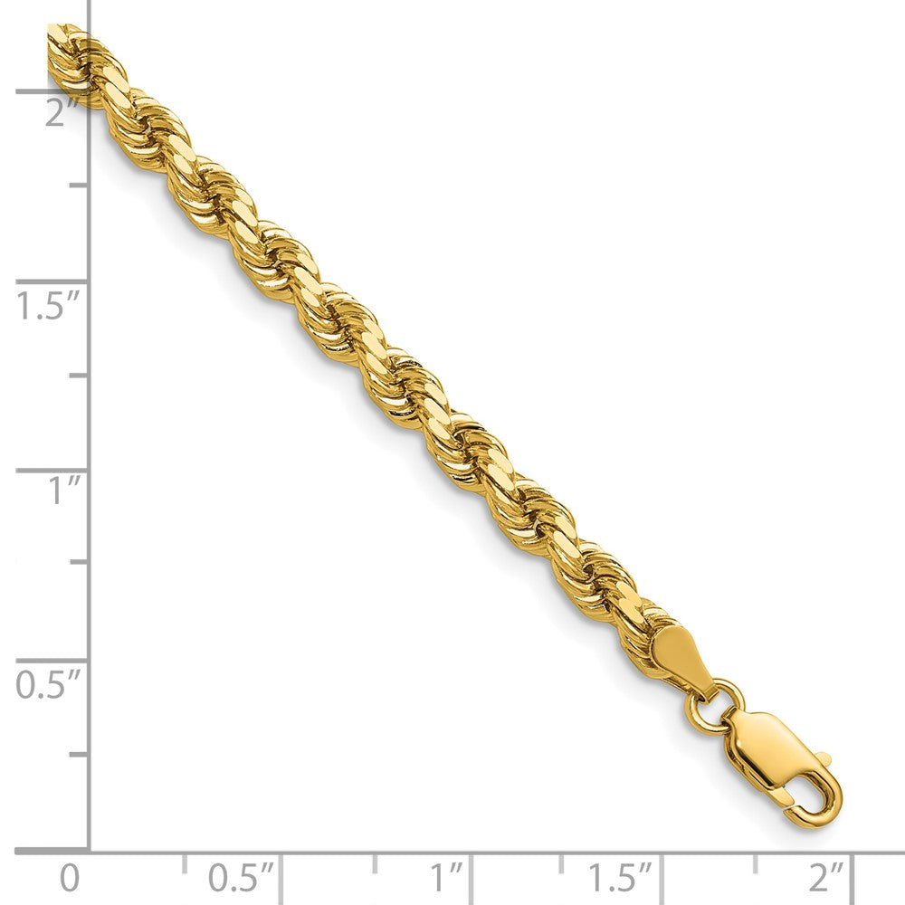 14K 4.25mm Diamond-cut Rope with Lobster Clasp Chain
