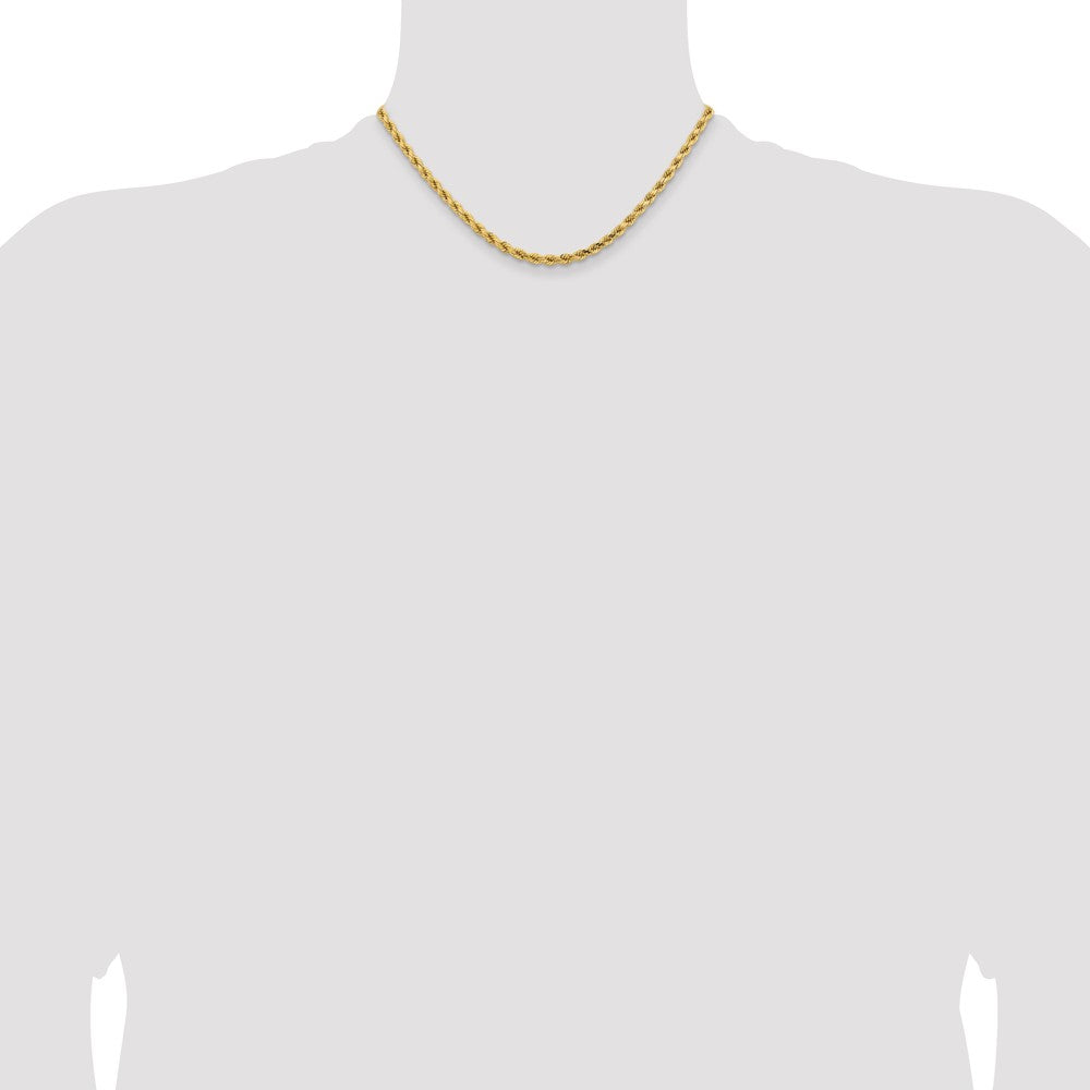 14K 4.25mm Diamond-cut Rope with Lobster Clasp Chain