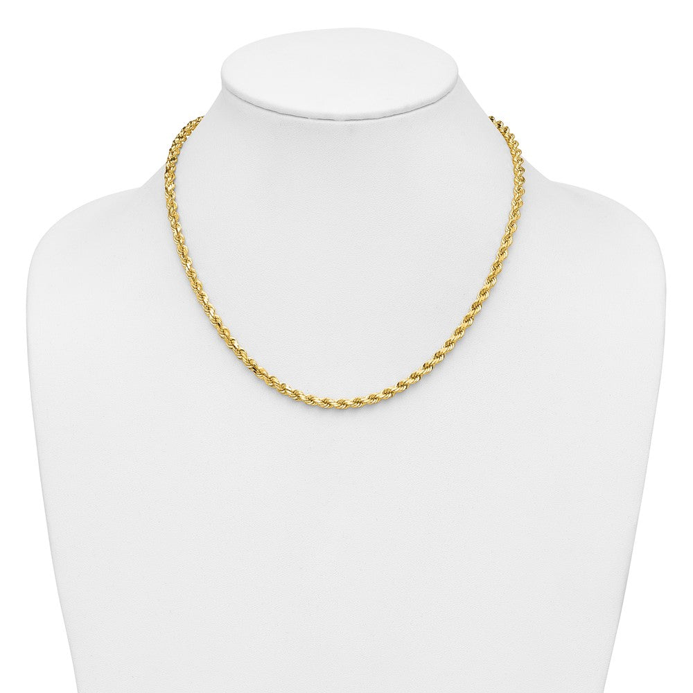 14K 4.25mm Diamond-cut Rope with Lobster Clasp Chain